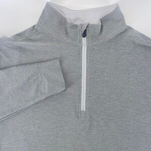 Straight Down Mens Grey UPF 50 Quarter Zip Pullover Golf Shirt Medium